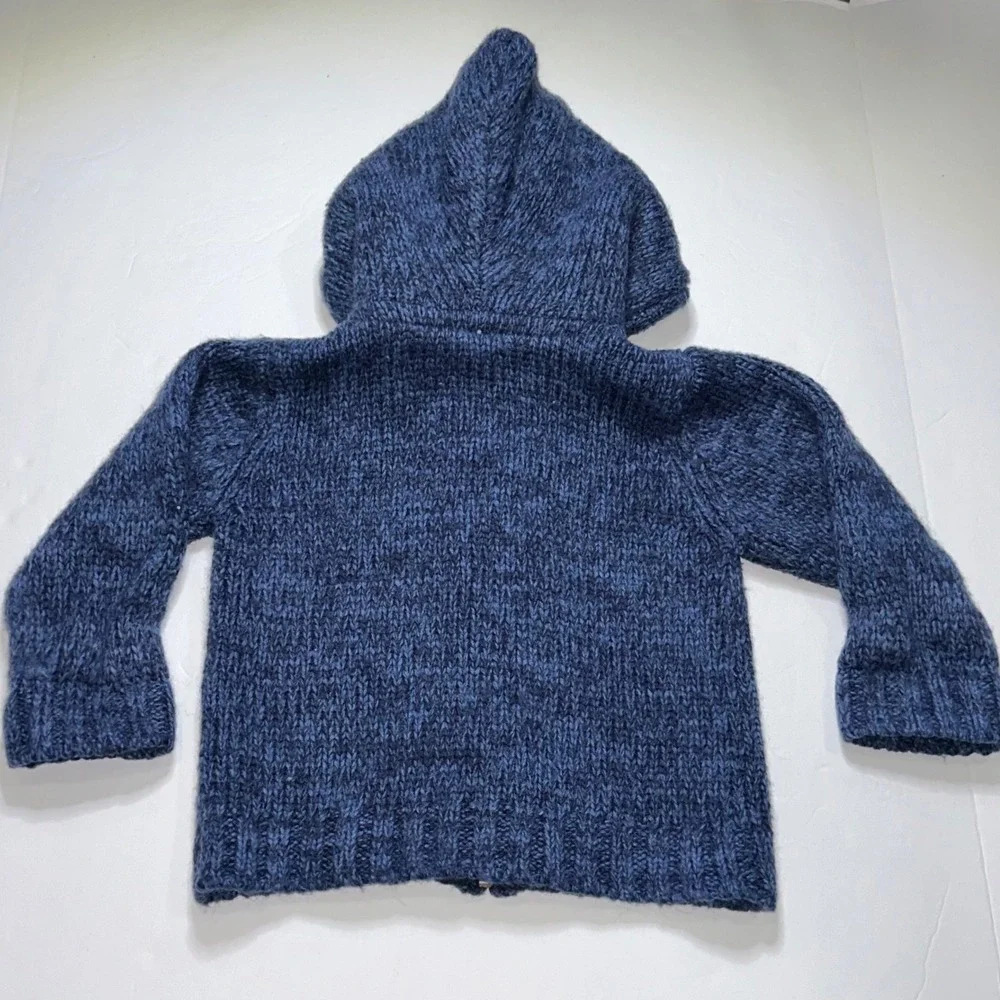 Carter's‎ Toddler Boys 18 Months Blue Sherpa Lined Knit Hoodie Jacket
